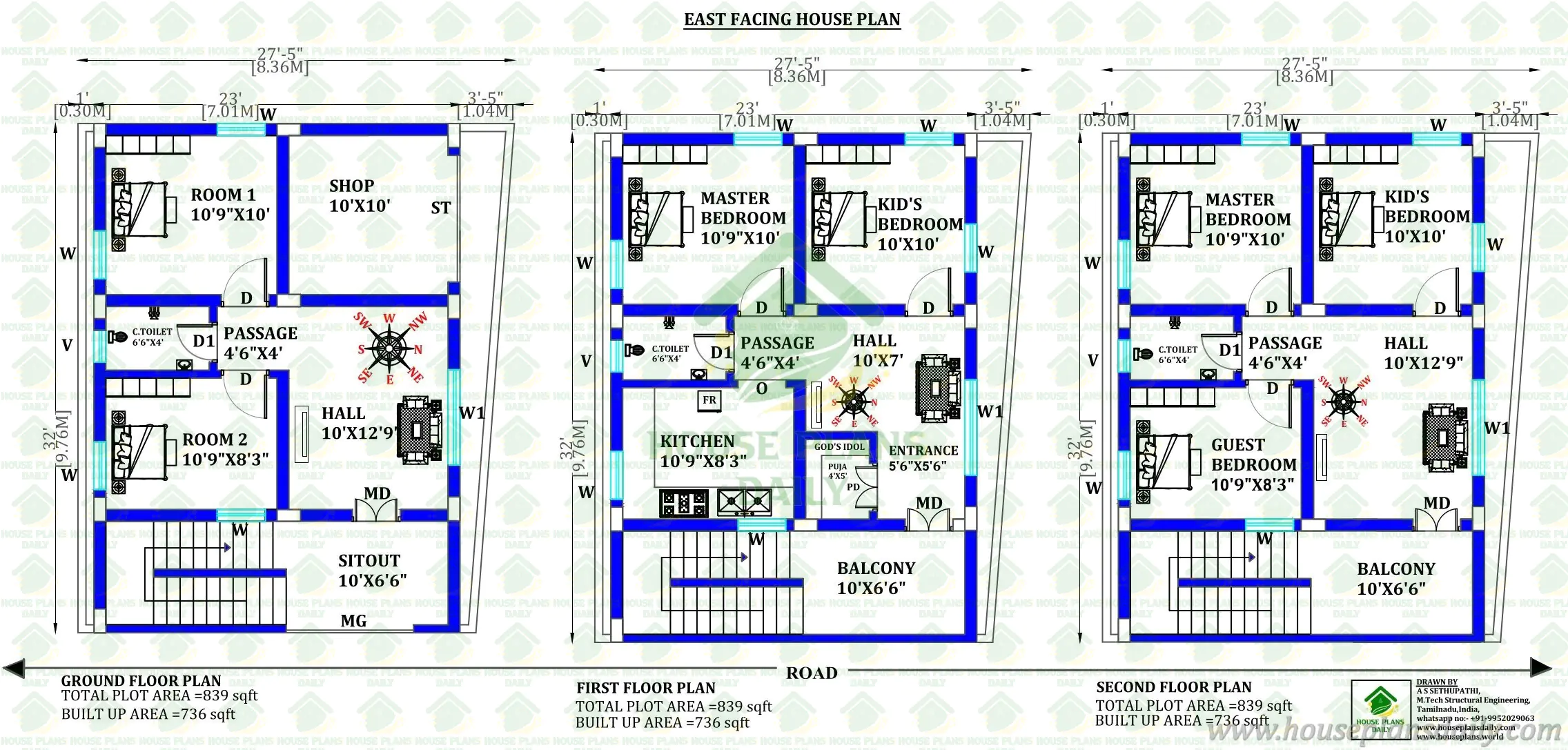 5BHK Rental Home Design with Shop & Vastu Layout | East Facing House