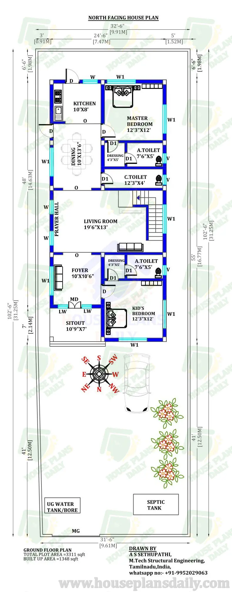 North Facing Duplex House Design | Home Design Two Floor