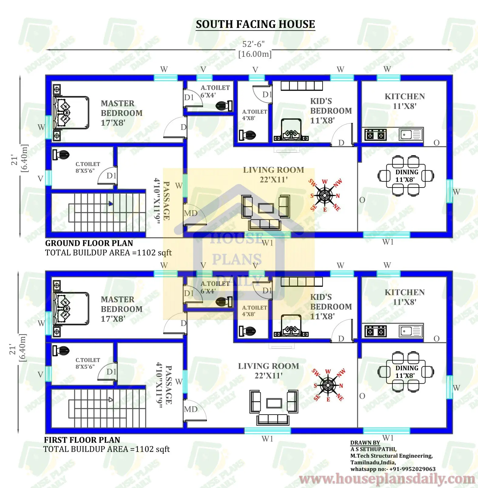 2bhk Homes in Pune | South Facing House Plan | 2BHK Floor Plans
