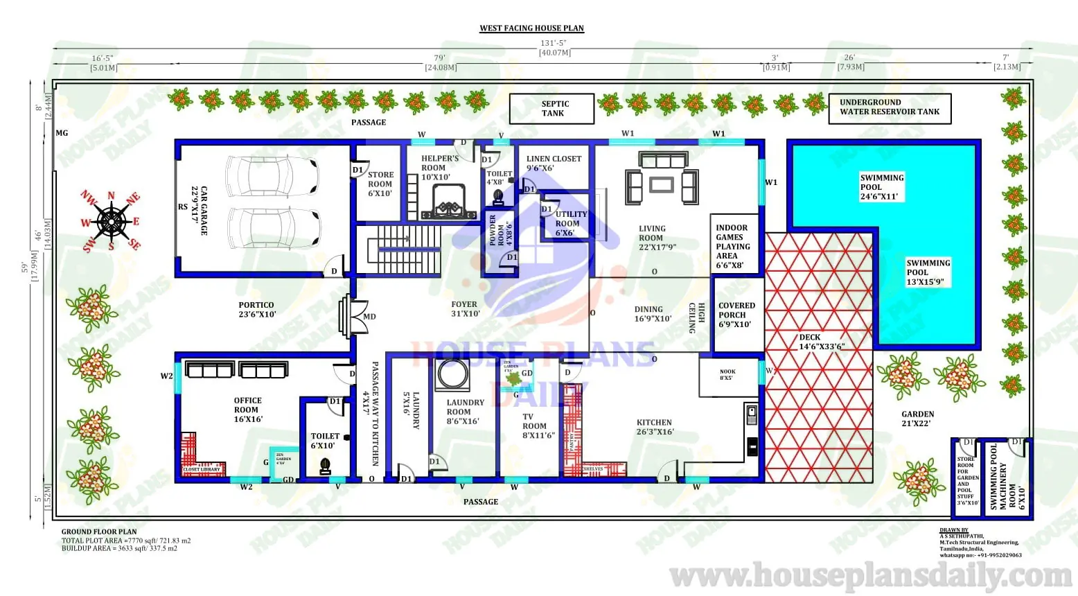 3 Bed House Plans UK | 7000 sq ft Modern House Plans | UK House Plans