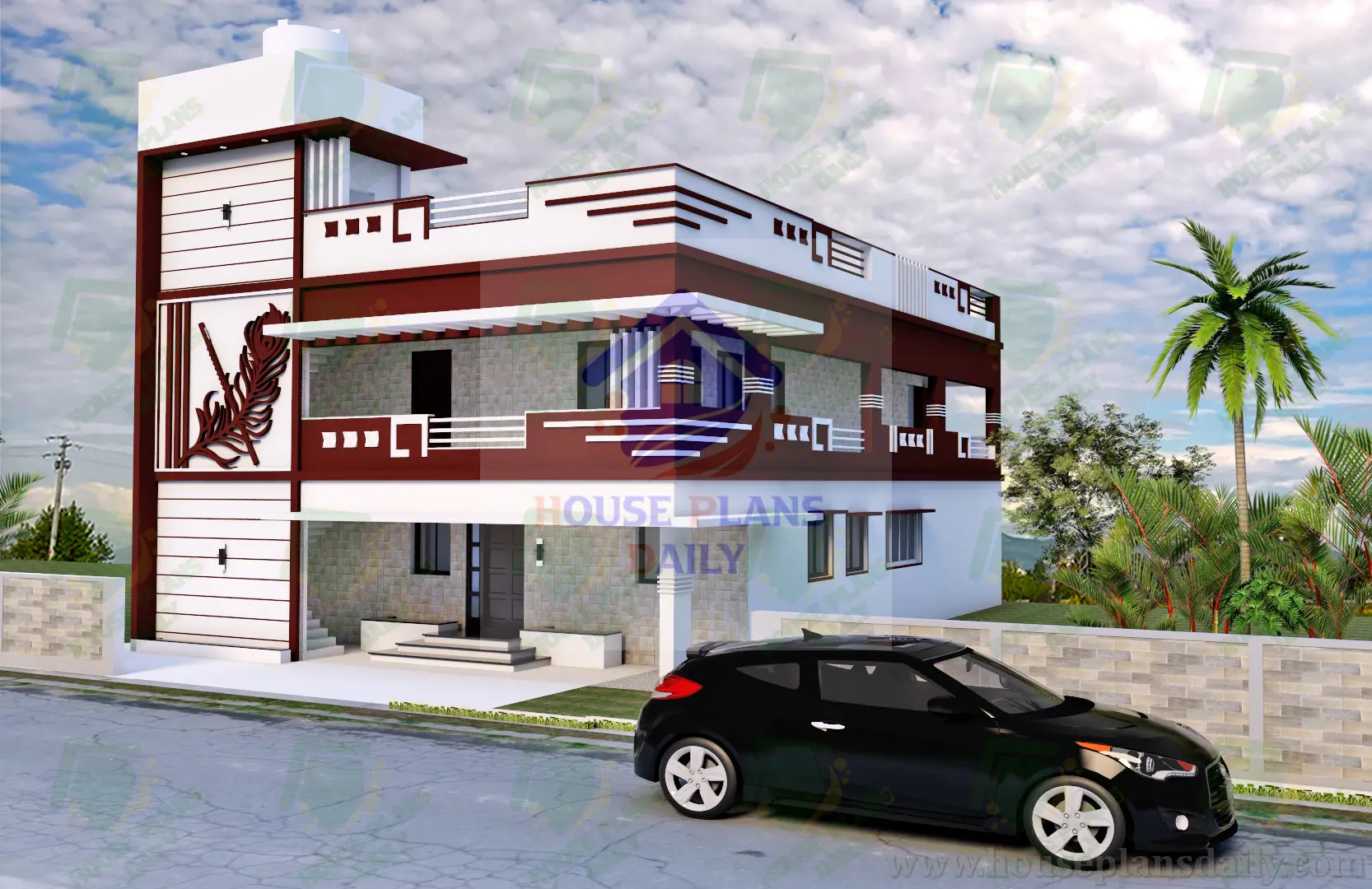 South Facing House Plan With Vastu | Simple Elevation Design