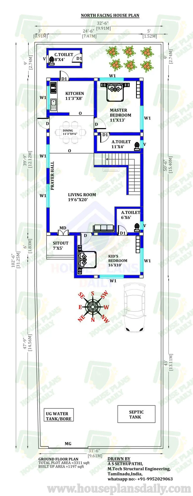 North Facing Duplex House Plans