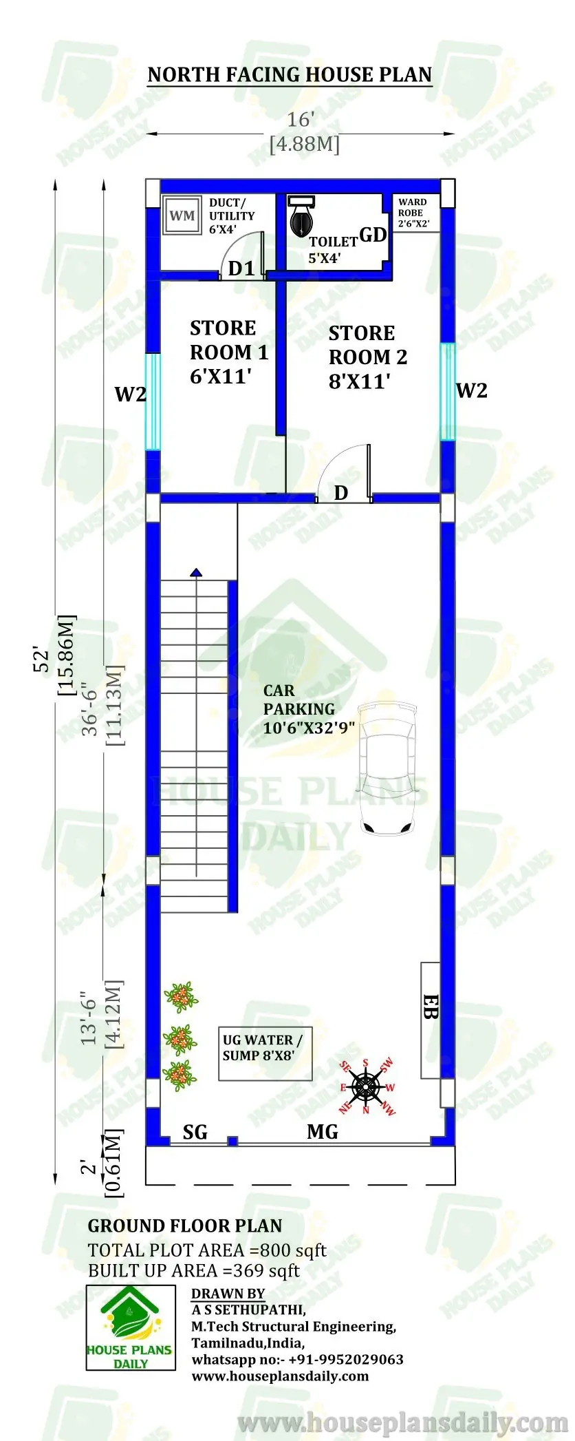 Duplex Floor Plan | North Face House | 3 Bedroom House