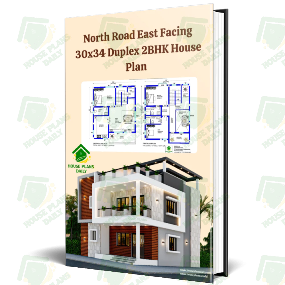 North Road East Facing 30x34 Duplex 2BHK House Plan