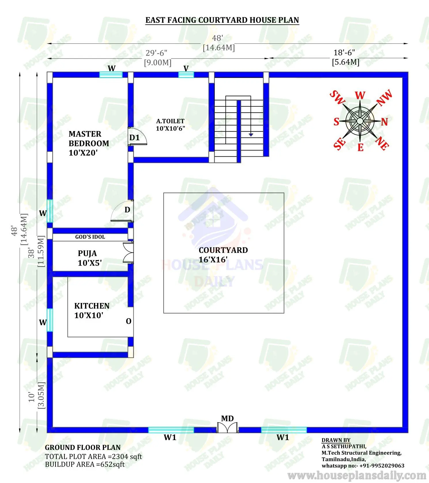 Dream Home with a Courtyard House Plan