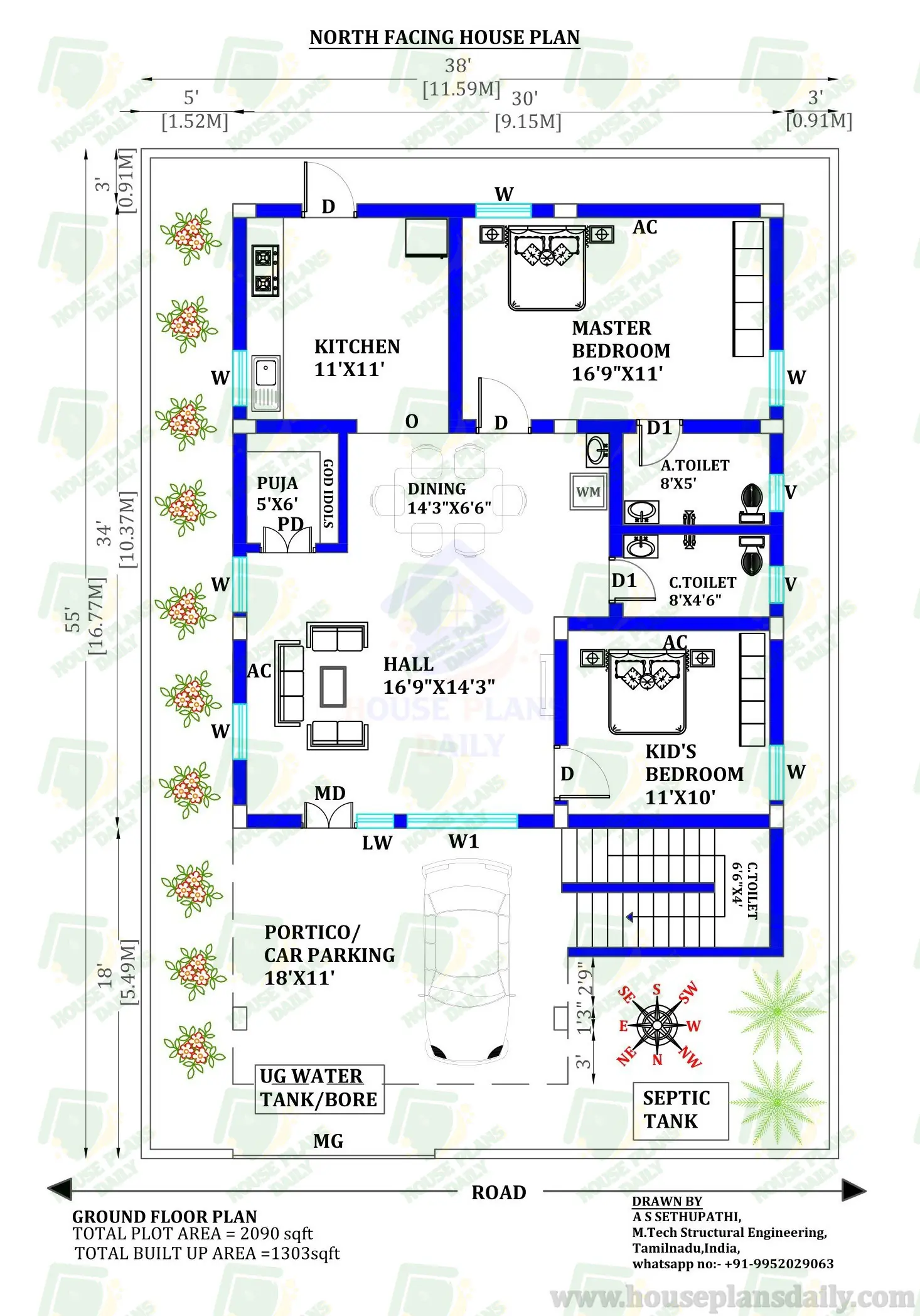Vastu for Home North Facing | 38 55 Single Storey House Design