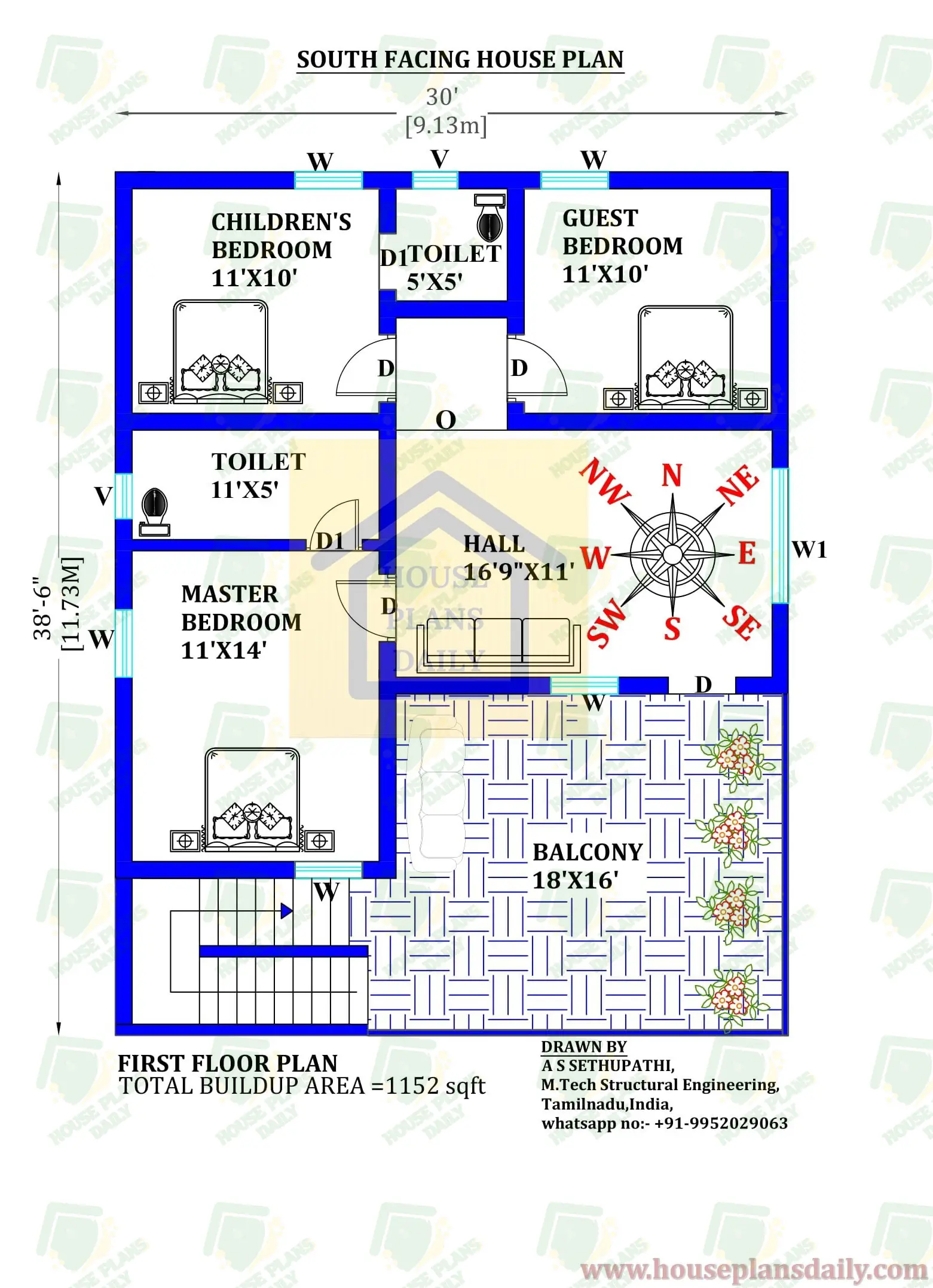 South Facing House Vastu | Two Storey House