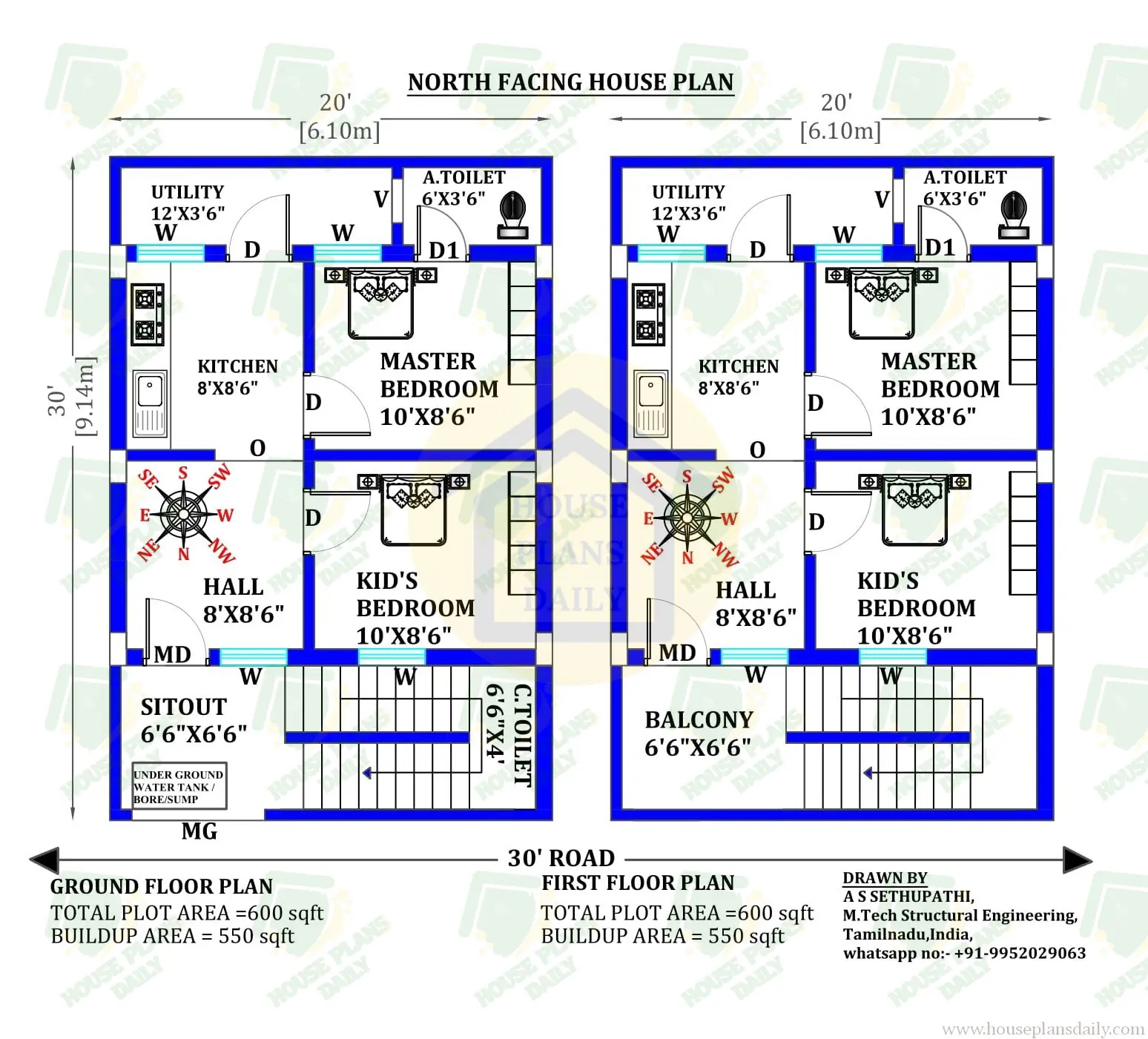 20x30 North Face House Plan|New Home Design