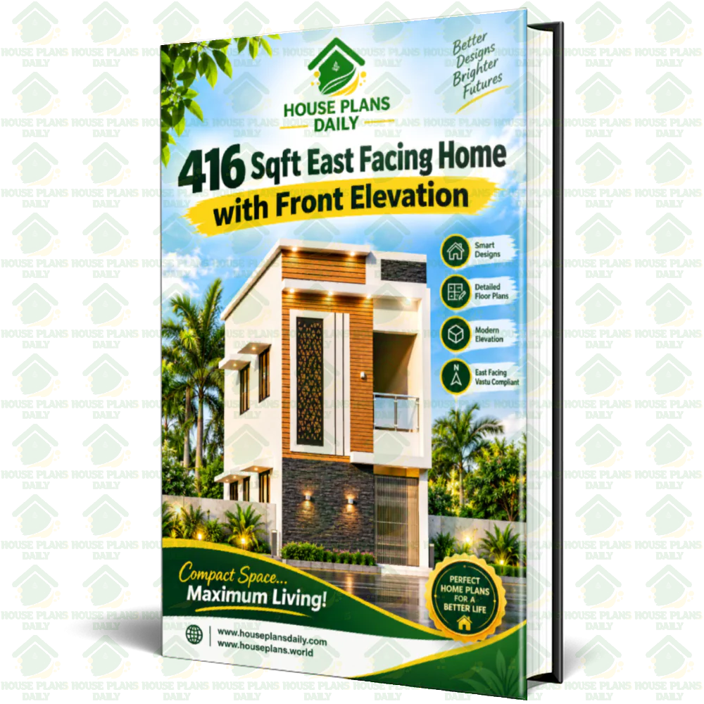 416 Sqft East Facing Home with Front Elevation