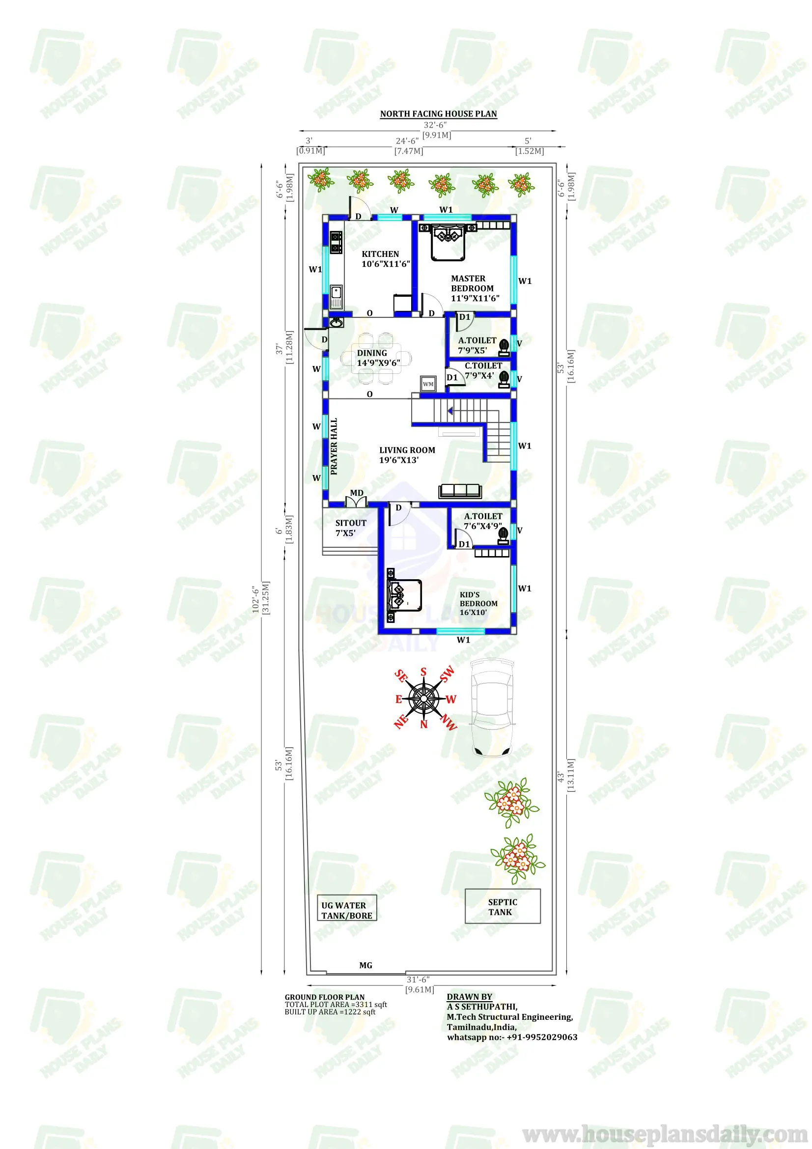 4BHK Duplex House Plan | 4 BHK Bungalow Design
