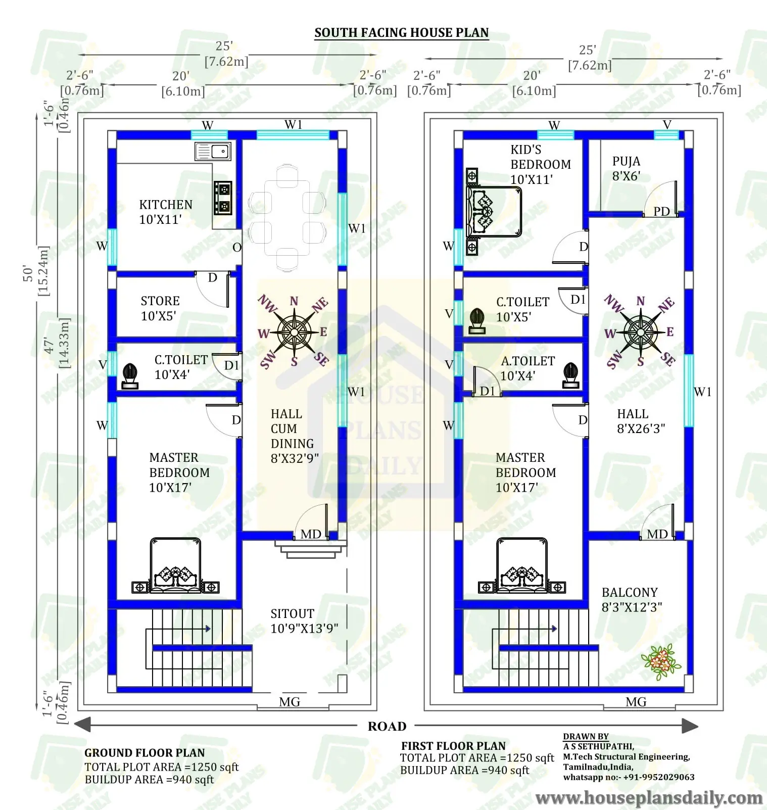 South Facing Floor Plan | South Face Home | Two Story House Plan