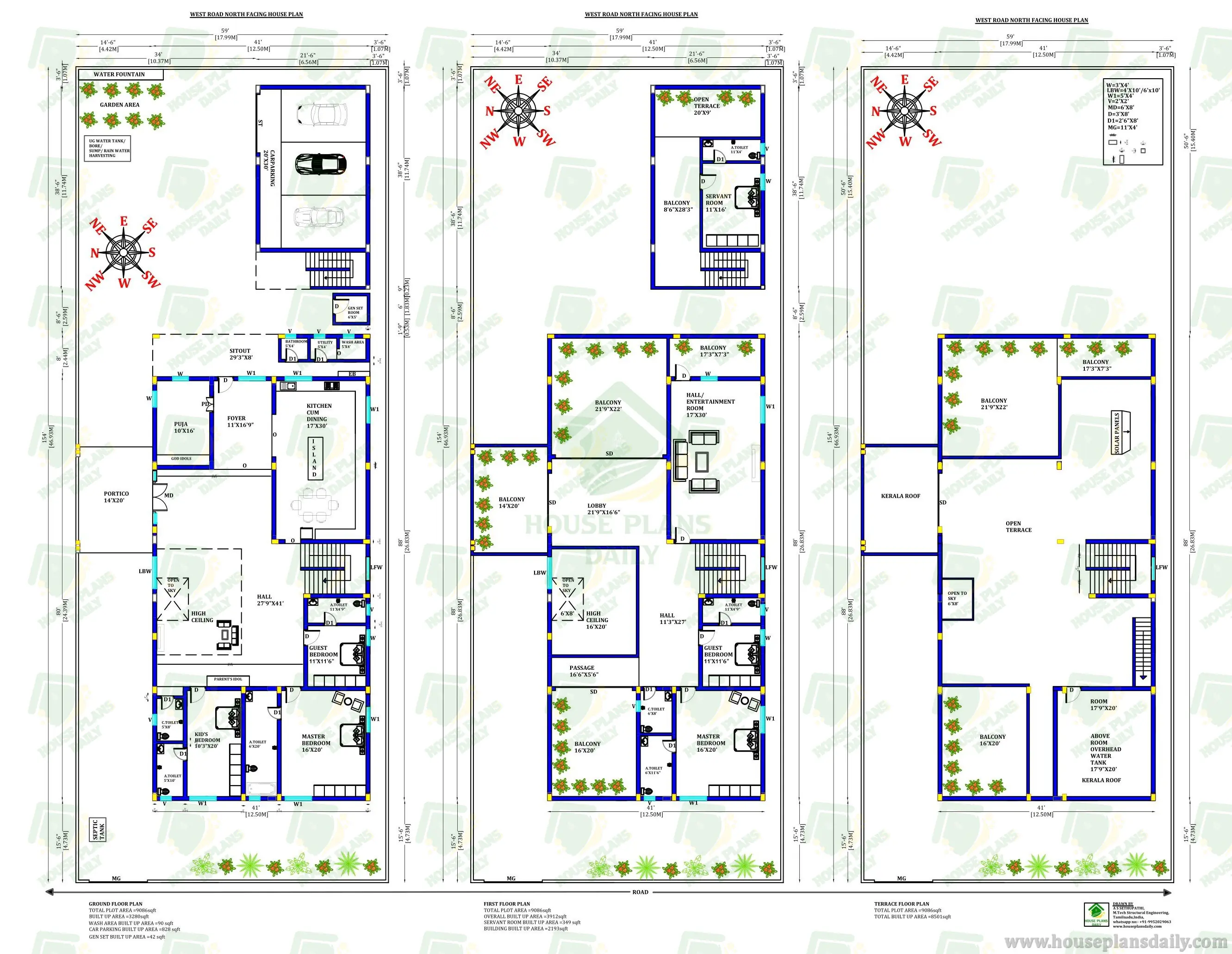 Luxury Villa | North Facing Duplex House Plan | 5 Bedroom House