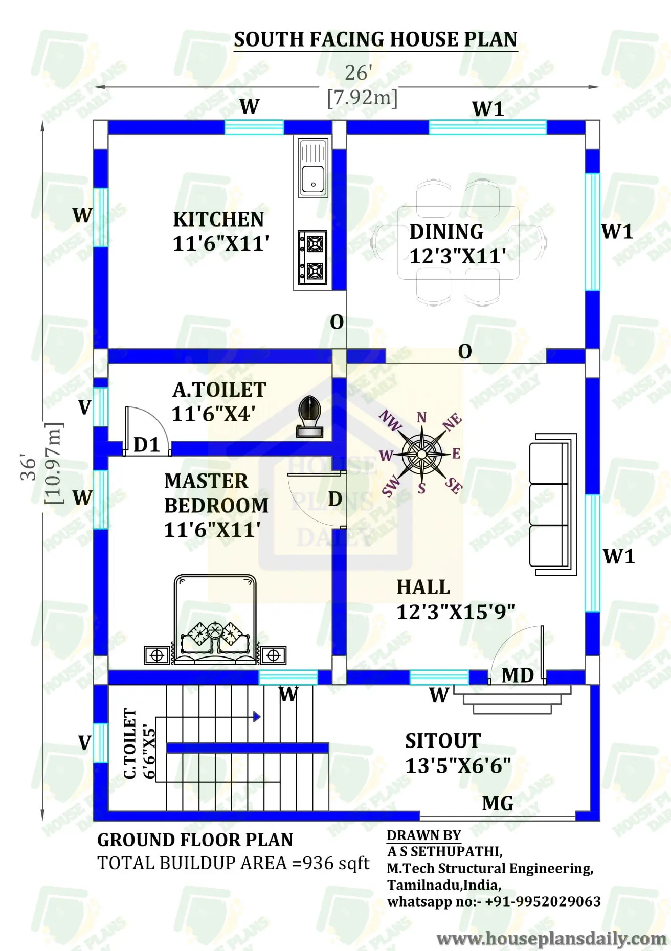 South Facing House | Floor Plan | Vastu House