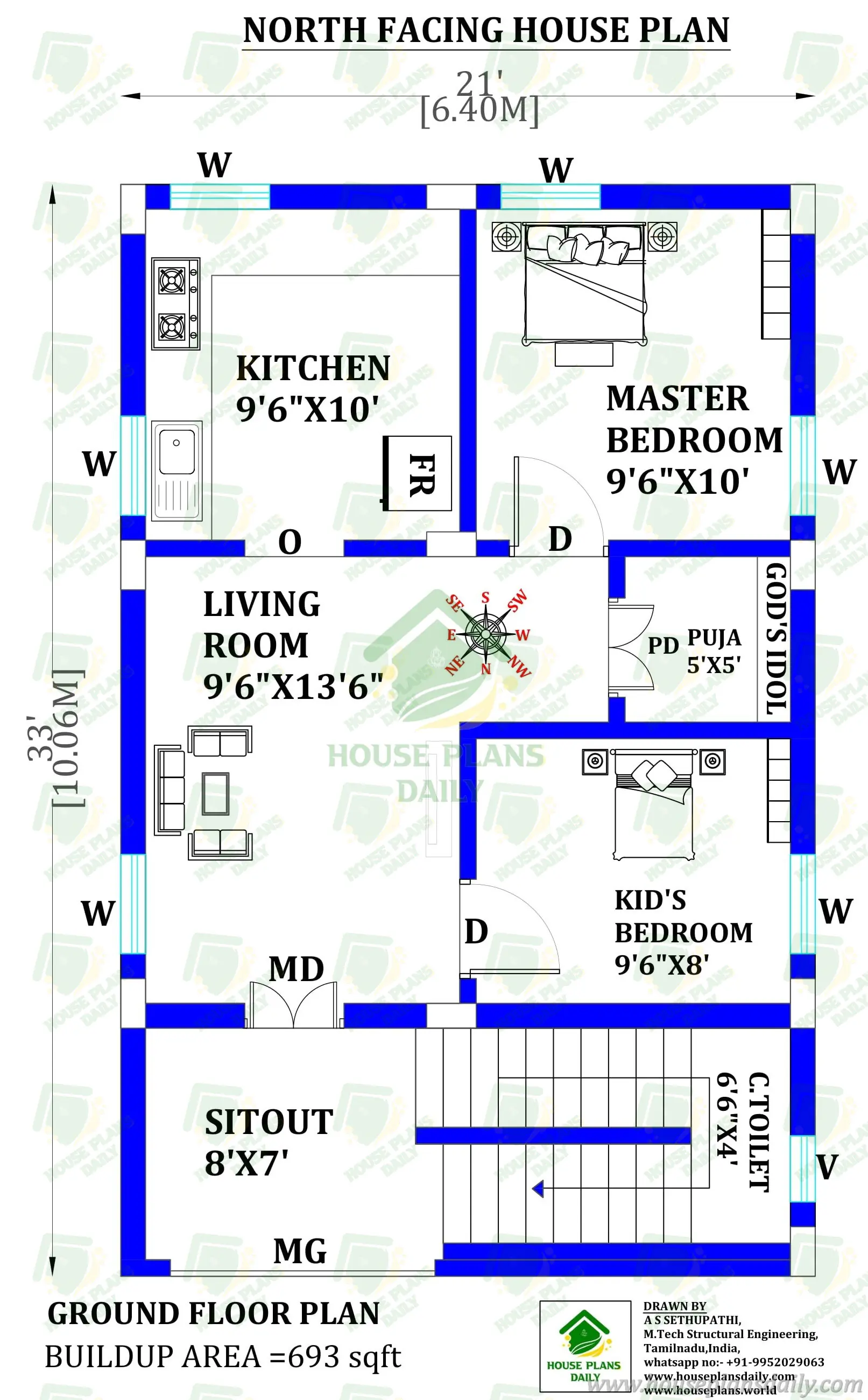 Simple North Facing Home | 2 Bedroom Single Floor Plan
