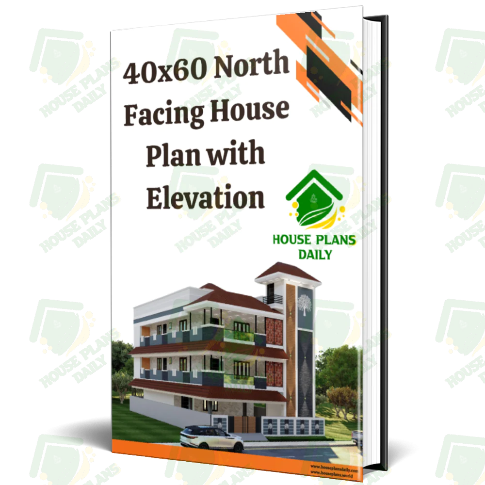 40x60 North Facing House Plan with Elevation