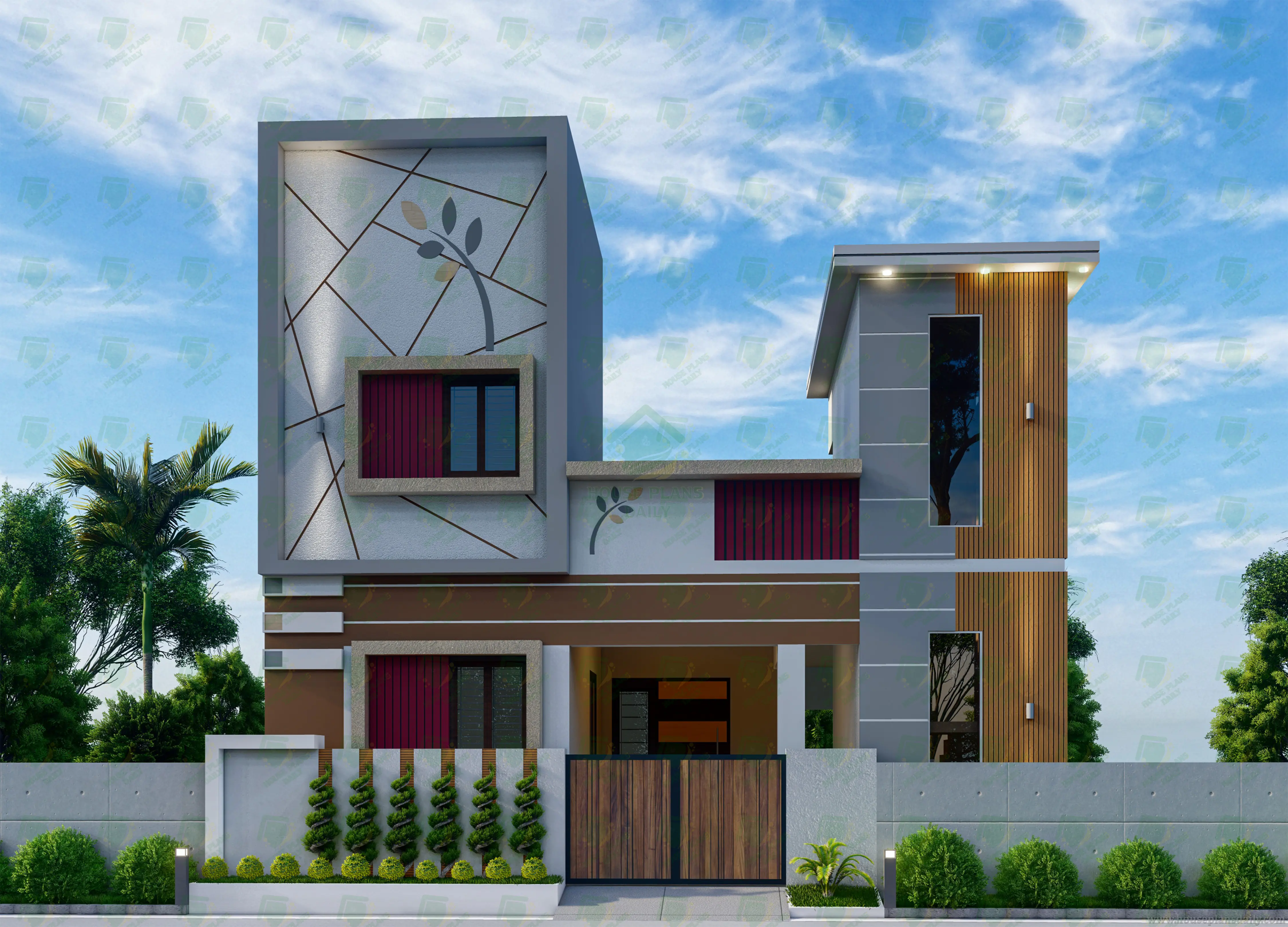 Front Elevation Designs for Small Houses in India Double Floor | South Facing House
