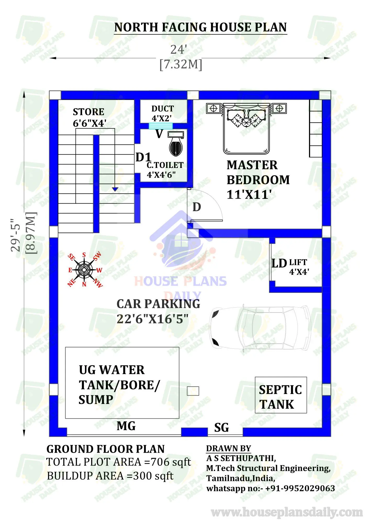 Vastu for House Plan Facing North | G+3 House with Design