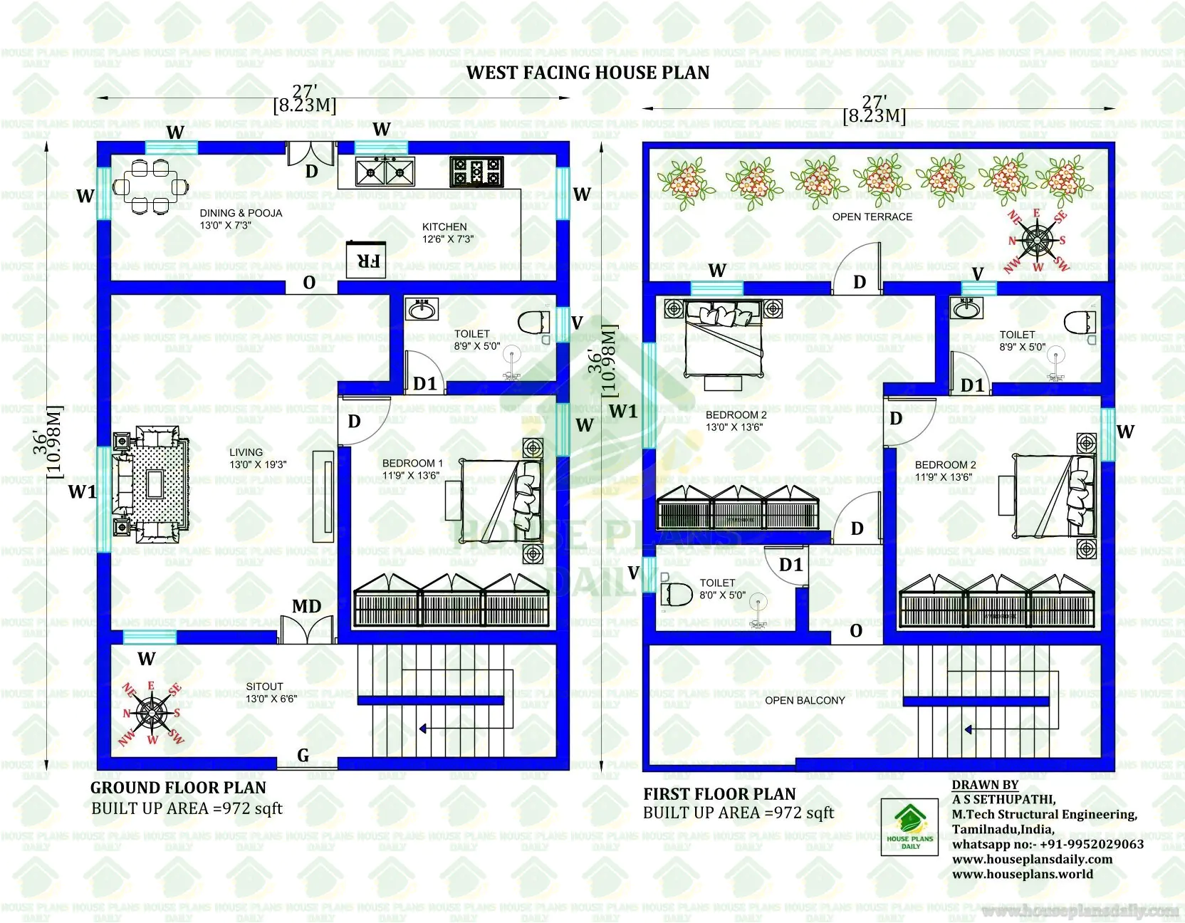 Building a West Facing Home Floor Plans and Structural Details