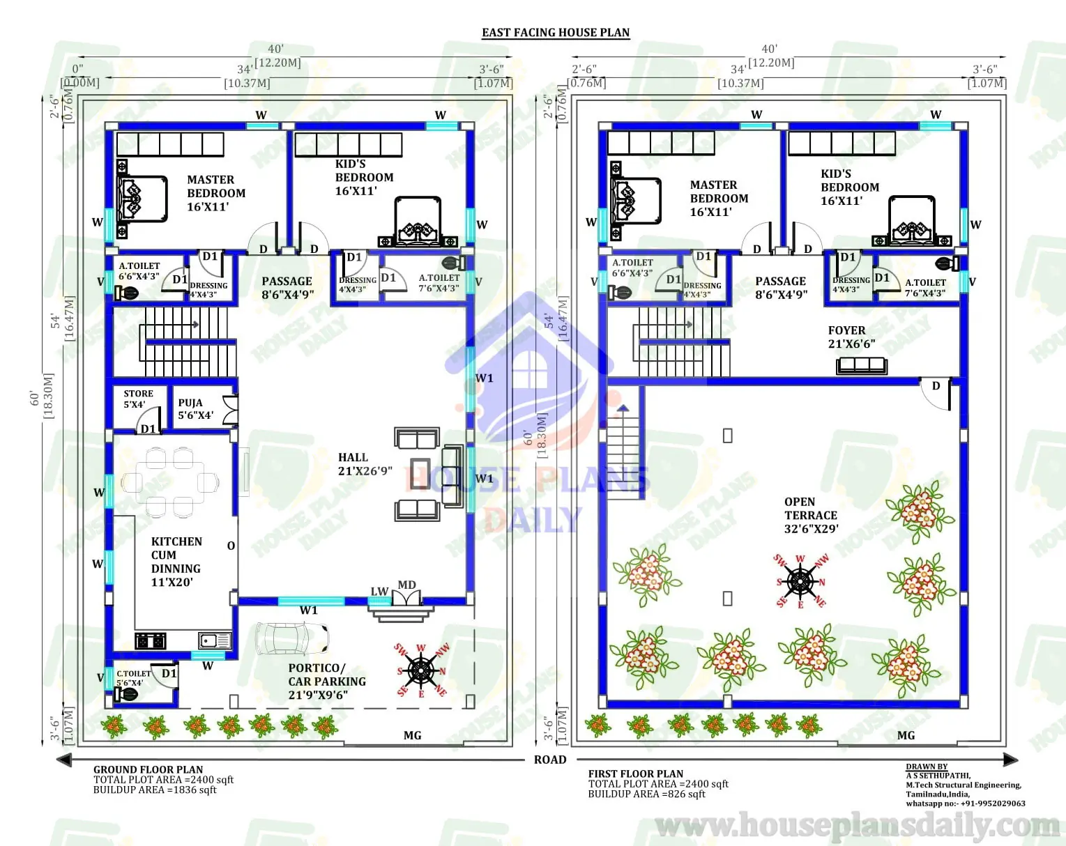 East Facing House | 4BHK House | Duplex Home