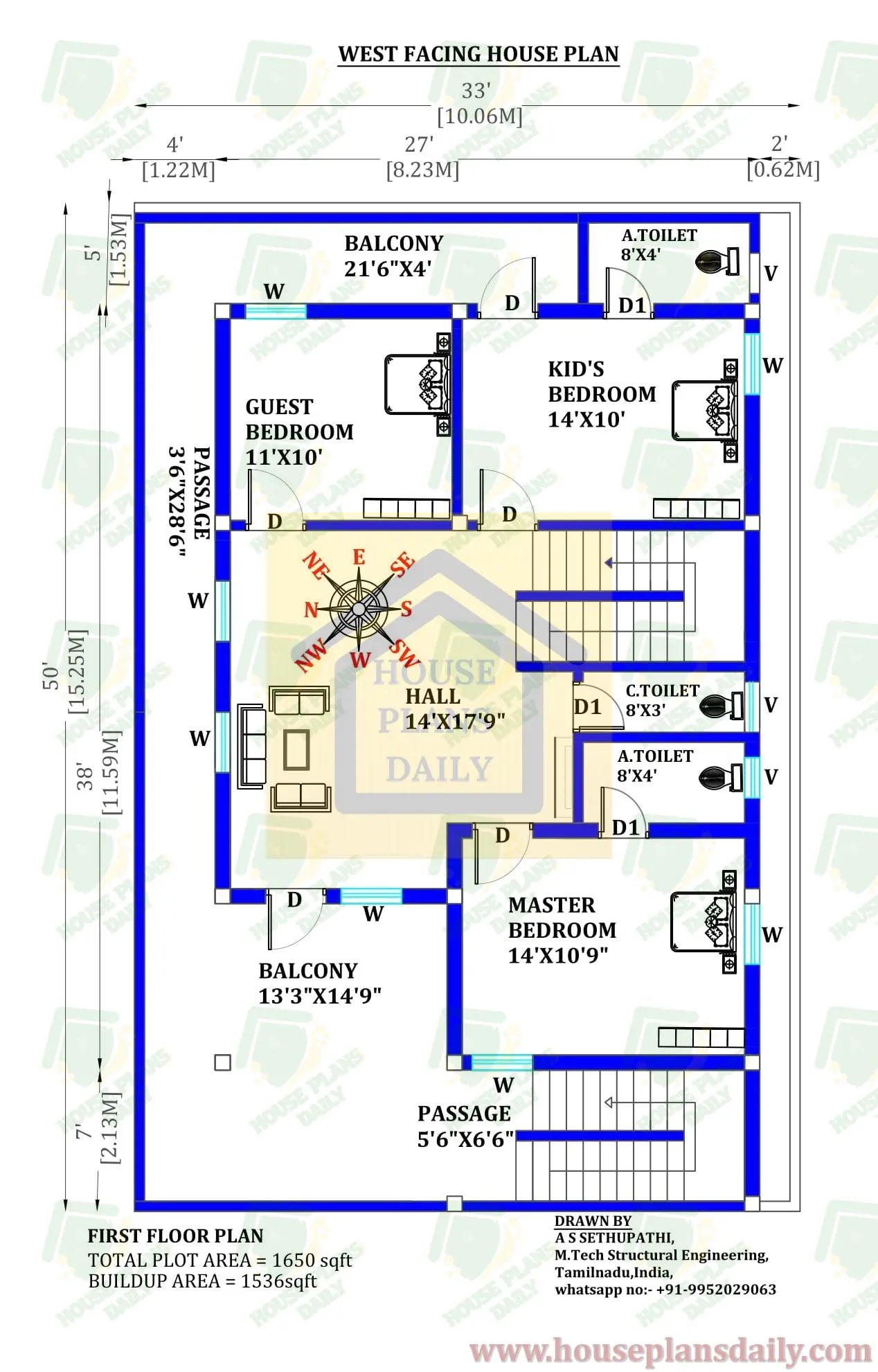 North Facing Duplex House Plans | Vastu Home Design