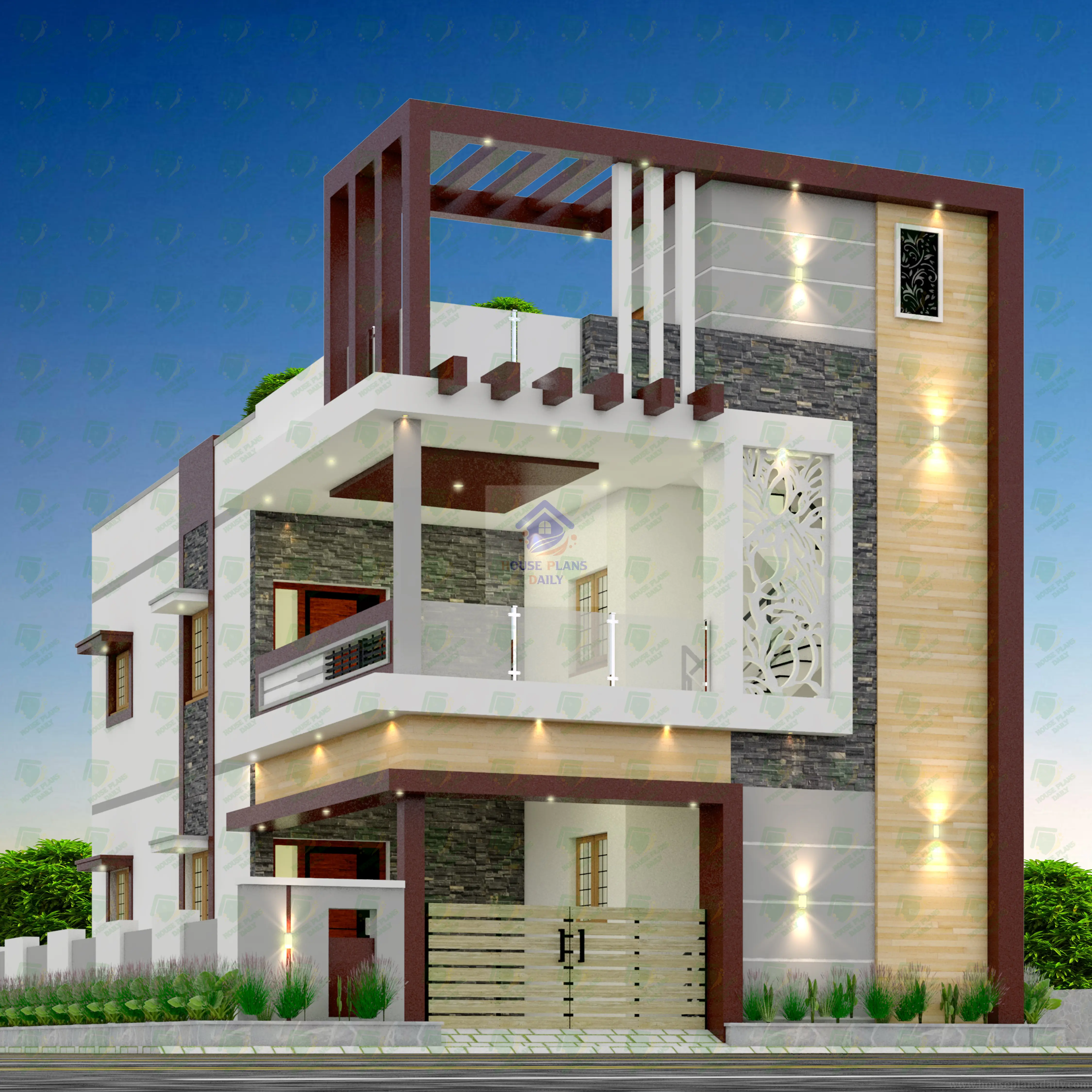 North Facing House Plan and Elevation | 2 bhk House Plan