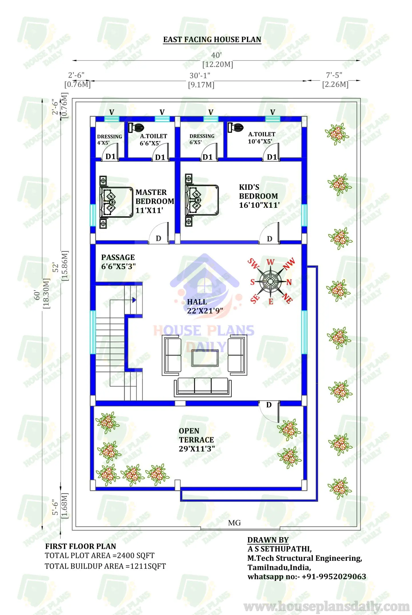 40x60 House Plan | Duplex House | Modern House
