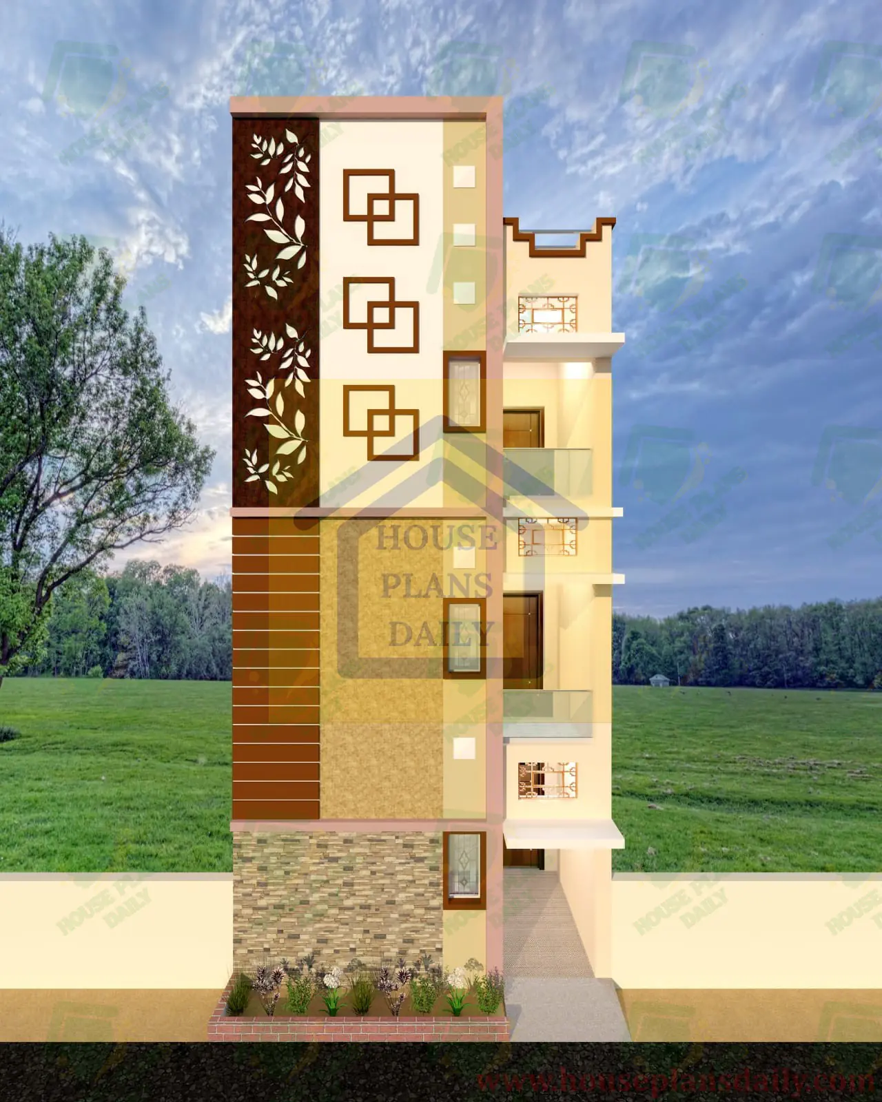 Simple Elevation |House Plan with Elevation | South Face Home