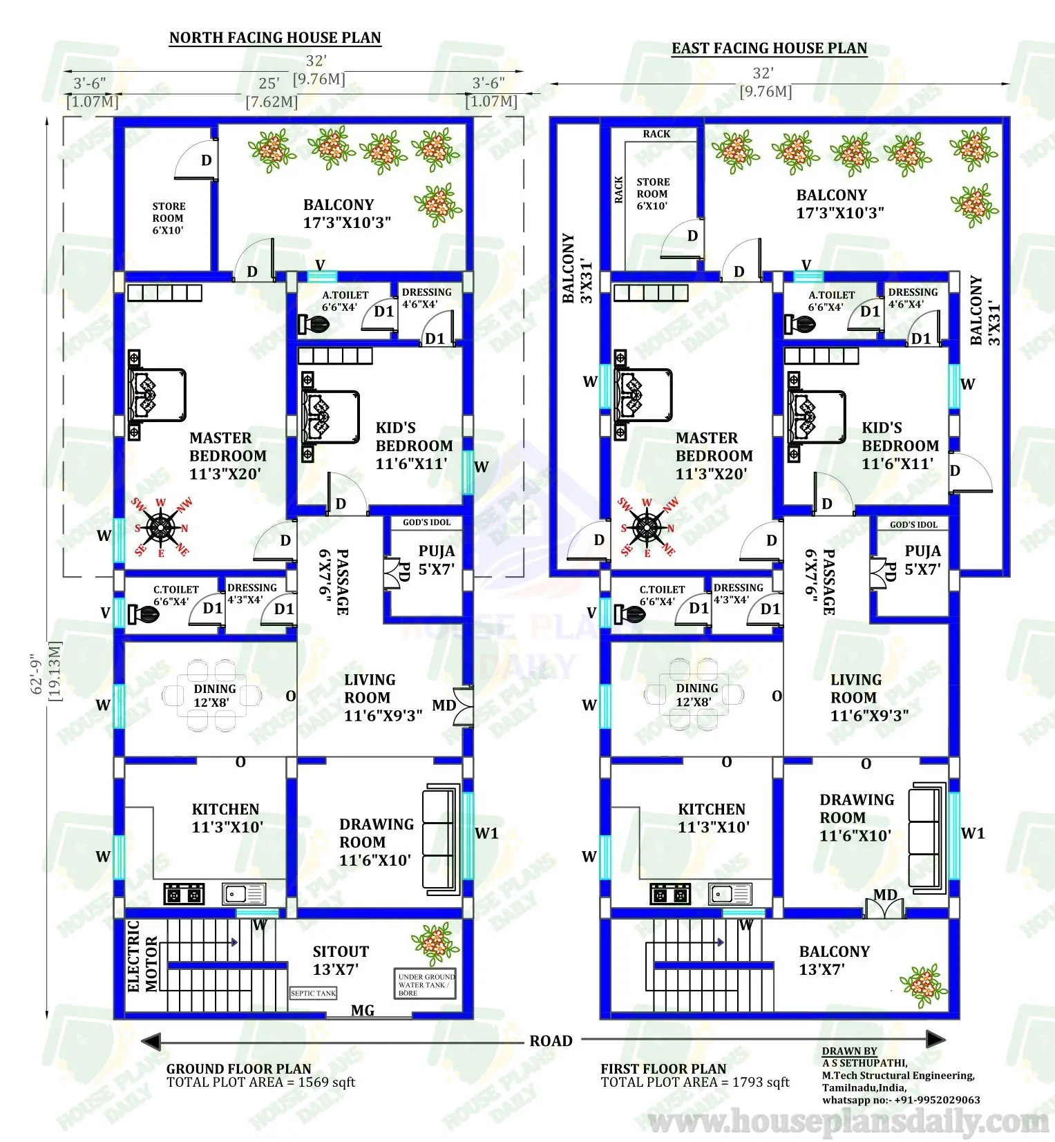 Two Story Building | Two House Plans | 1800 Sqft House Plan