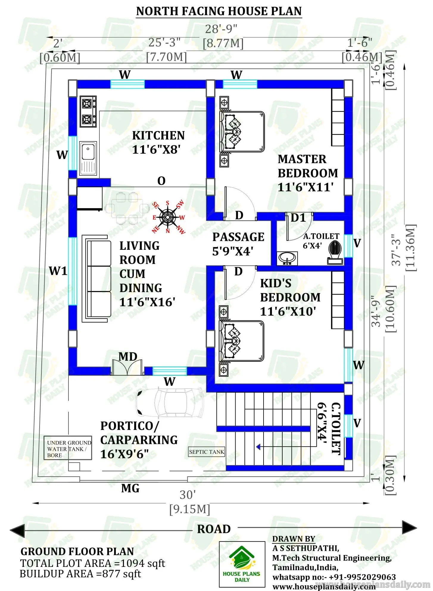 NORTH FACING HOUSE PLAN | SINGLE STORY HOUSE PLAN