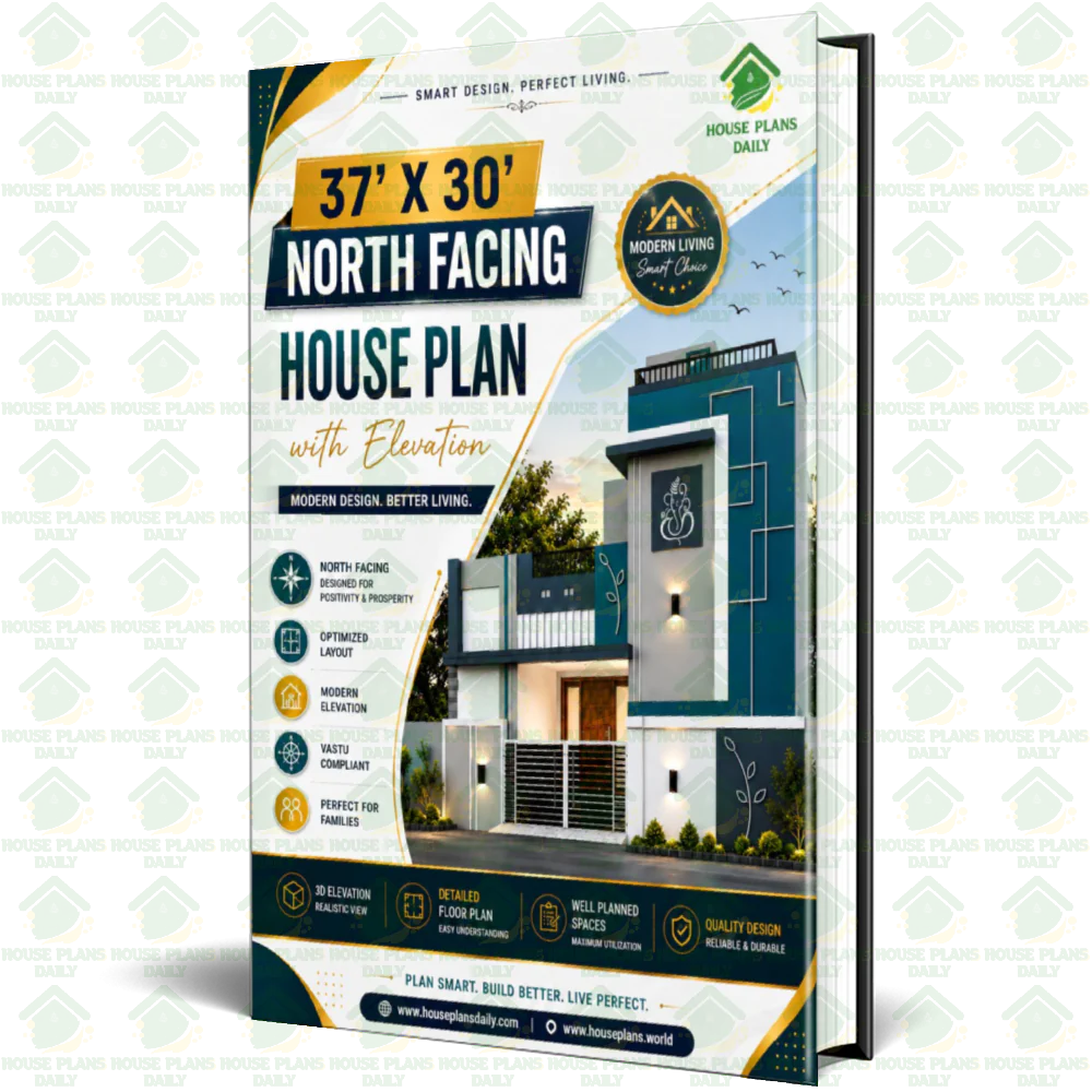 37x30 North House Plan with Elevation