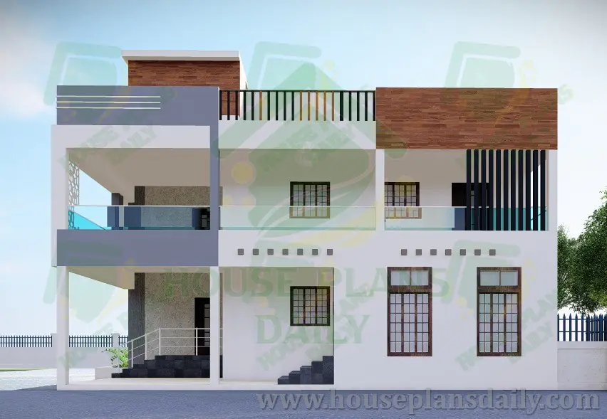 2 Floors Building Elevation | 2bhk House Plan with Pooja Room