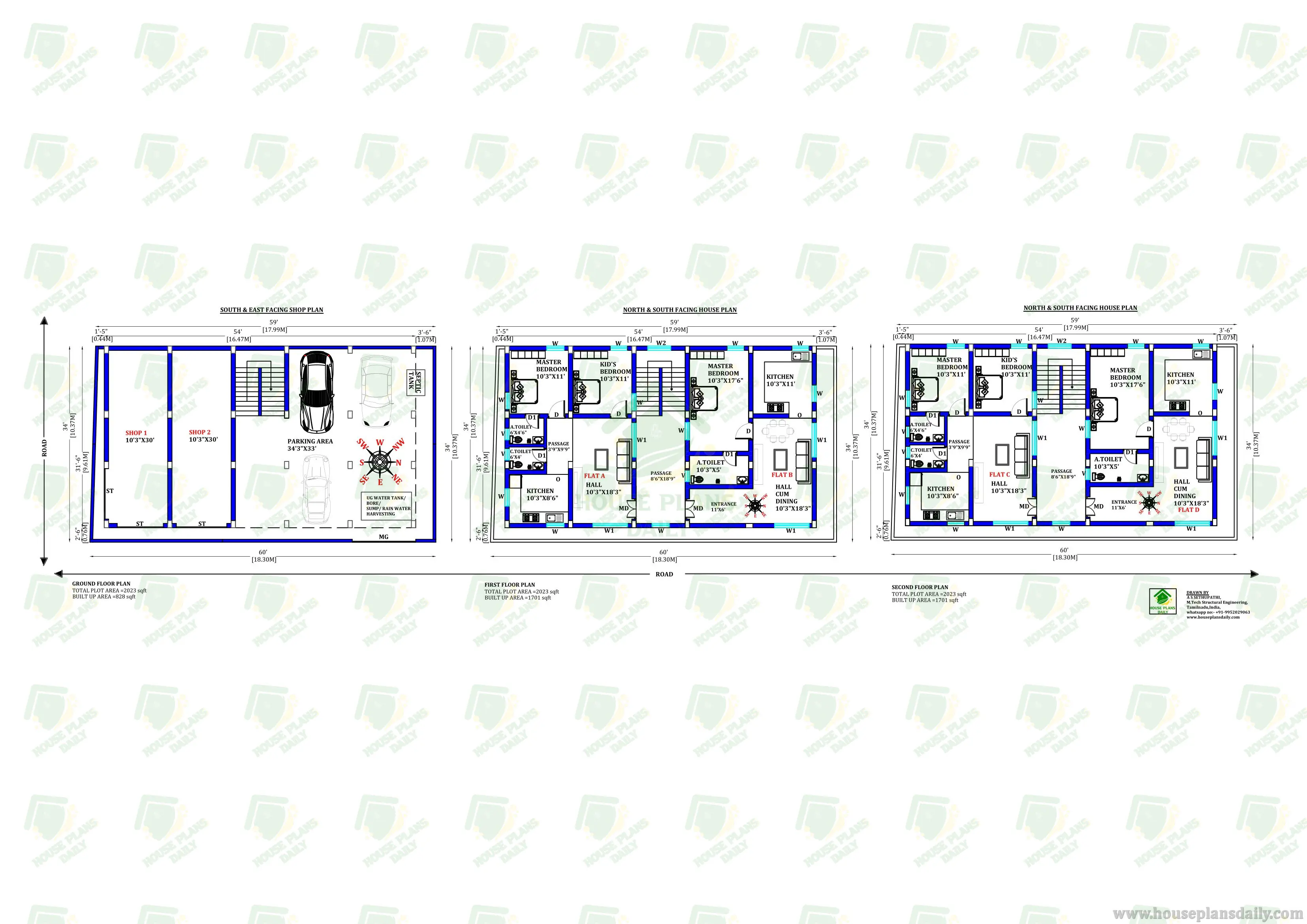 House Plan with Shop | Apartment Plan | House Estimation